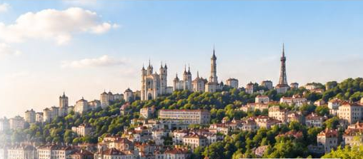 Vue de Lyon et de la colline de Fourvière